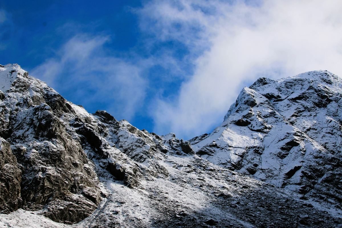 Mountain peaks in Fiordland National Park
